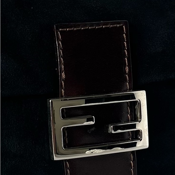 Authentic Fendi Black Suede Baguette - Picture 2 of 15